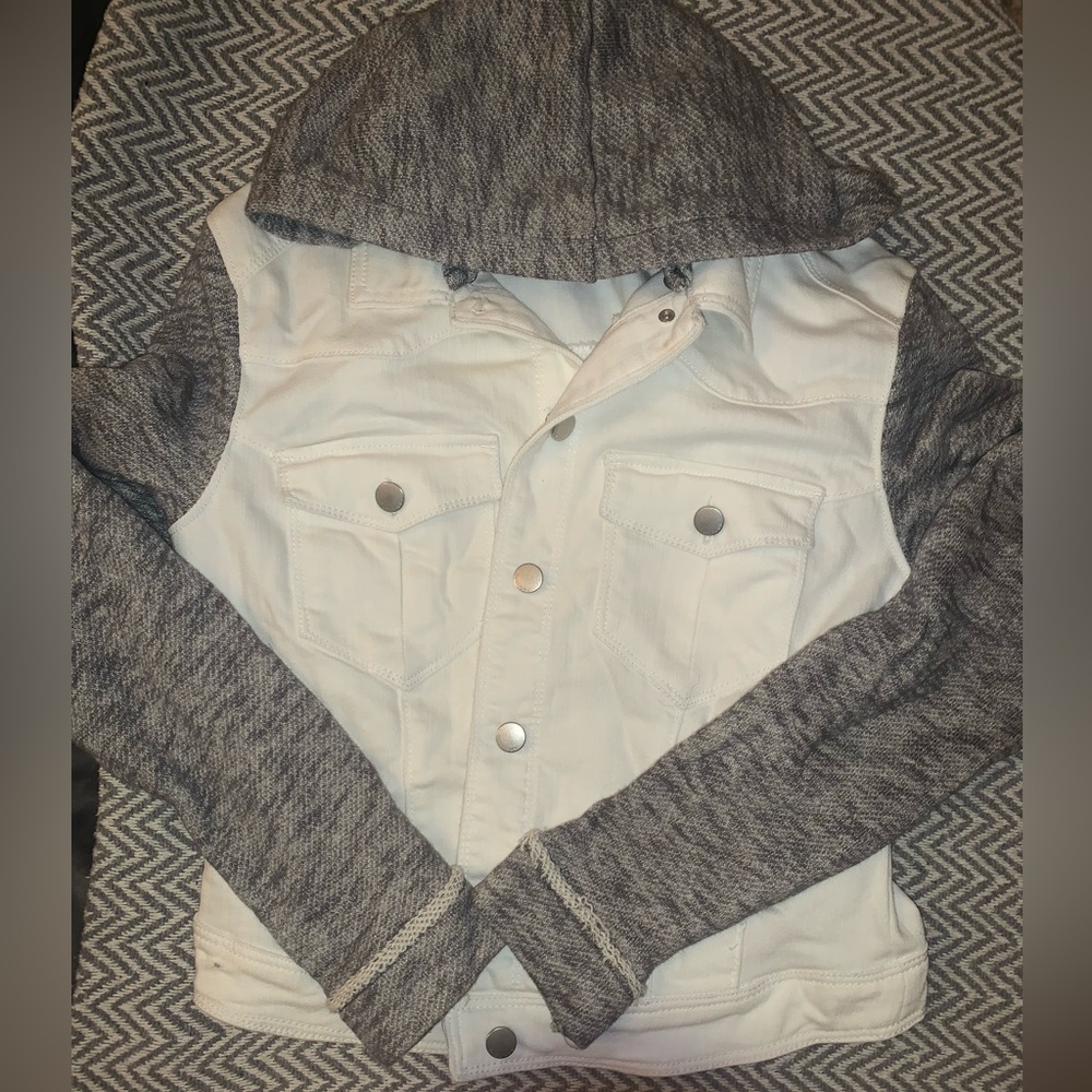 TINSELTOWN Denim Couture Jacket with detachable hood